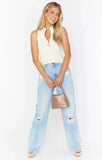 Charlie Zip Top - Cream Rib Knit