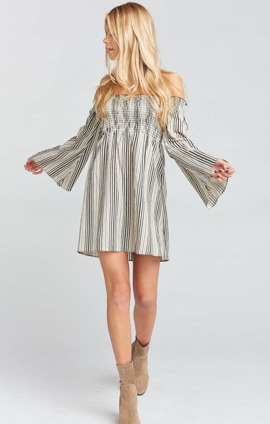 Sandra Smocked Dress - Highway Stripe Flux