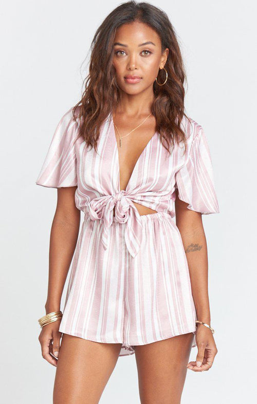 Gia Romper - Slipper Stripe Sheen