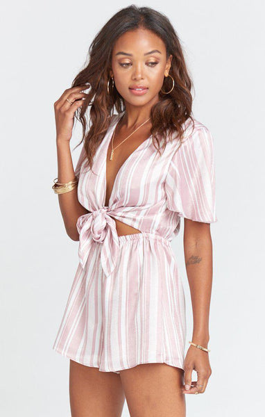 Gia Romper - Slipper Stripe Sheen