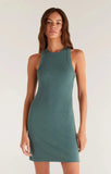 Carolina Rib Mini Dress - Silver Pine