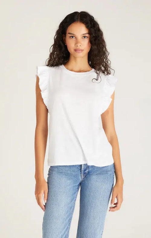 Dakota Ruffled Tank - White