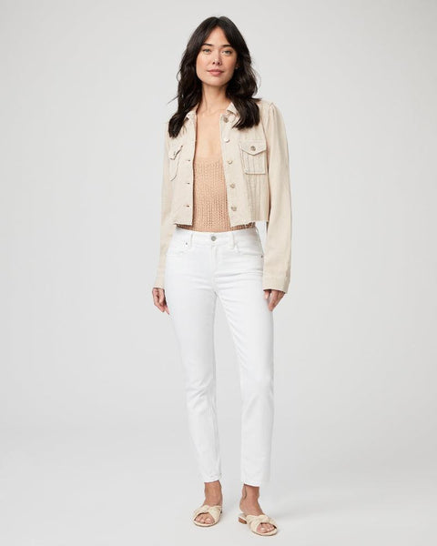 Pacey Cropped Denim Jacket - Soft Beige