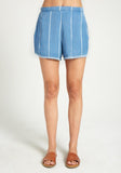 High Waisted Frayed Hem Short