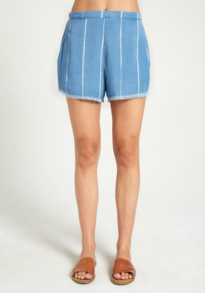 High Waisted Frayed Hem Short