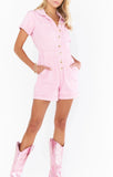 Cannon Romper - Pink Denim