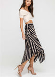 Striped Asymmetrical Skirt